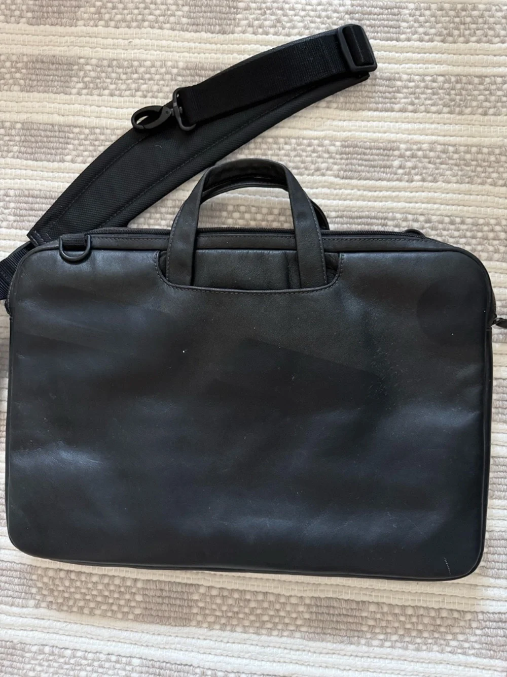 Incase Black Leather Laptop Briefcase